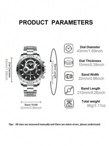 SOKI SOKI 1 Set Reloj de pulsera para hombre, estilo de moda casual de negocios con calendario, correa de acero inoxidable, movimiento de cuarzo, correa de acero desmontable y collar colgante, juego de pulsera de eslabones cubanos, adecuado para uso diario, regalo de cumpleaños, fiesta, reunión festiva, regalo ideal para usted o sus amigos. No se incluye caja de embalaje. - Plateado - Ver 3