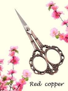 1 Pieza Tijeras Vintage De 4.6 Pulgadas Con Diseño De Flor De Ciruelo Para Recortar Cejas Hermosas