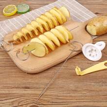 Option To Choose Quantity- Spiral Potato Slicer, Handheld Vegetable Slicer, Manual Twisty French Fry Cutter, Rotation Potato Tower Cutter - Multicolor - View 9