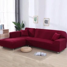 Sofa rzuca narzutę na sofę rozciągliwą narzutę na sofę narzuta na sofę do salonu - Burgund - Zobacz 6