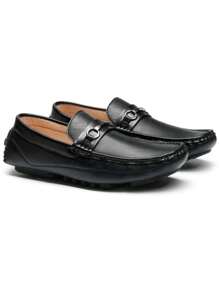 Men's Faux Leather Driving Penny Loafers Boat Shoes – Casual Comfort For Everyday Wear And Stylish Weekend - 黑色 - 查看 5