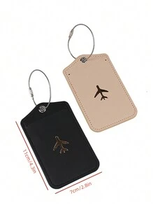 Fashionable & Lightweight 2pcs/Set Travel Luggage Tag Suitcase Id Label With Airplane Print In Simple Or Style, Suitable For School, Flight, Vacation And Engagement Travel Essentials For Travel Backpack Travel Bag Luggage Suitcase Travel Gear Back To School Bag For School School Accessories School Stuff - Multicolor - View 6