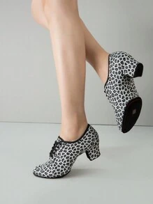 女士舞鞋,交際舞蹈鞋,綁帶分底女孩專業練習探戈舞鞋,舞臺表演鞋 - 黑與白 - 查看 2