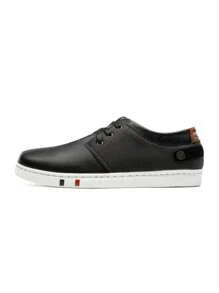 Men's Fashion Skate Shoes Leather Oxfords Sneakers Business Classic Casual Dress Shoes - 黑色 - 查看 3