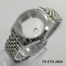 CORGEUT 1入不鏽鋼手錶殼40mm/36mm適配nh35a Nh36a凸紋環形藍寶石水晶星期慶表帶見/實心背部藍寶石水晶配件更換 - 8 - 查看 8