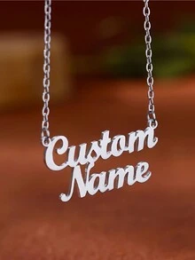 定制項鍊,情人節,家庭,朋友的生日禮物,diy - 銀色 - 查看 2