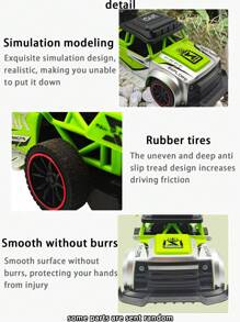 Remote Control Car With Drifting, Spraying, Lights, Music, Inertia And Collectible Features In Blue, Green Or Orange - Green - View 5