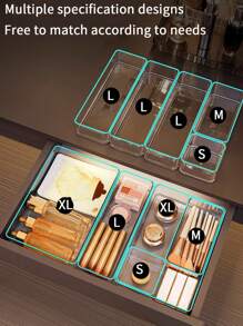 1pc/5pcs Makeup Organizer With Drawers, Stackable Transparent Perfume Organizer, Vanity Storage Box For Makeup Brush, Stationery, Lipstick, Powder Puff, Medicine Rack, School Supplies And Dormitory Supplies Collection Box - Clear - View 11