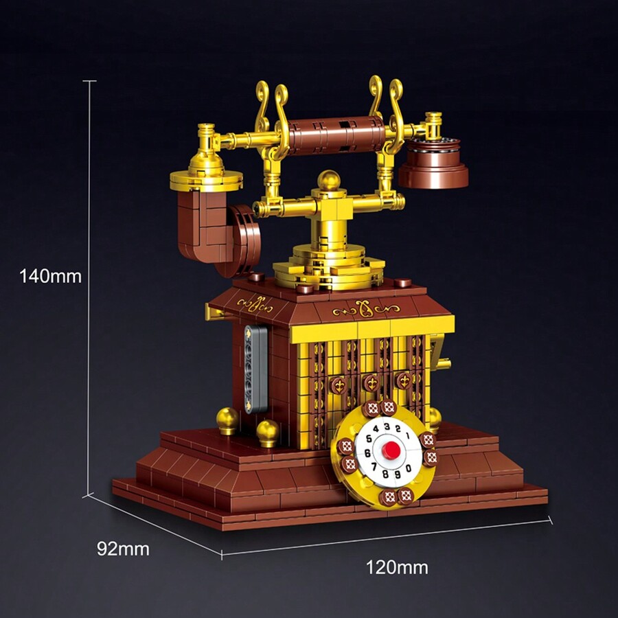 Vintage Style Building Block Model Set Creative Classic Nostalgic