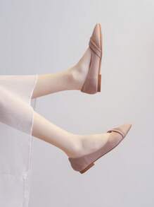 女式芭蕾平底鞋，法式休闲尖头舒适软底鞋，2025 年春季新品 - 粉色 - 查看 7