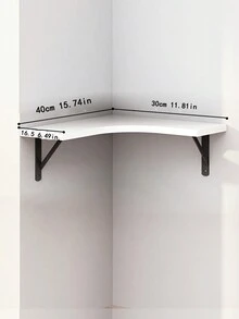 1pc Corner Wall-Mounted Shelf With Triangle Shaped Layered Plate For Living Room, Bedroom Storage - White - View 5