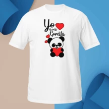 Playeras San Valentín. Set de dos Playeras "Panditas, Amo a Mi Gordito". Dia del amor y la amistad. Para regalar. Pareja.  Amiga. Amigos. Novio. Novia. - Blanco - Ver 2