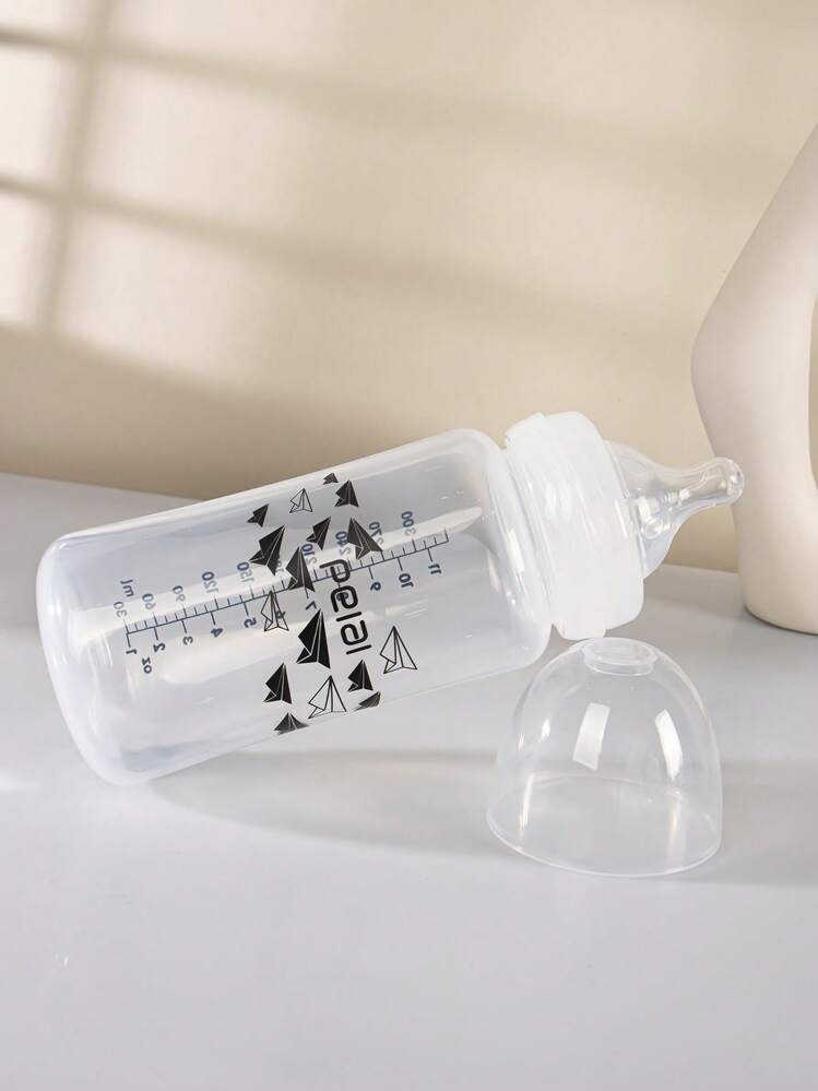 1 件婴儿纸飞机图案宽口 PP 奶瓶，带硅胶奶嘴，防摔，耐用，适合 0-1 岁婴儿 - 無色 - 查看 5