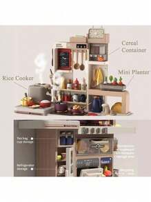 Deny Toys Cocina de 88pz con vapor, luz, agua y sonido - Caqui - Ver 3