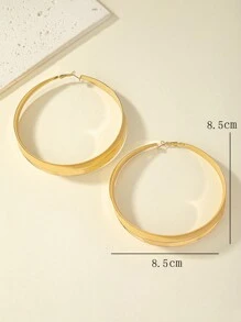 Bông tai vòng kim loại phong cách & cá nhân hóa & súc tích & phóng đại phổ biến mới nhất - Vàng - Xem 4