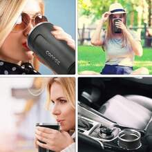 最新設計的不銹鋼真空旅行咖啡杯,智能led溫度顯示智能水瓶 - 粉色 - 查看 6