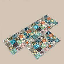 Kitchen Mat Set Anti-Slip Washable Kitchen Rug Pulley Set 2-Piece Anti-Fatigue Kitchen Floor Mats For Home Decor Office Standing Desk (E, 43x75+43x150 Cm) - Multicolor - View 1