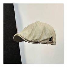1入組中性偏大邊洗水報童畫家貝雷帽，復古日式純色磨損休閒八角帽，卡車司機帽子禮物 - 鴨舌 - 查看 13