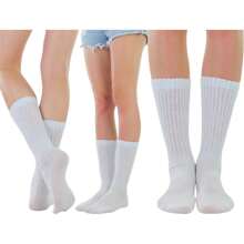 ToBeInStyle Pack Of 3 Of Colorful Unisex Fashion Slouch Socks - White - View 3