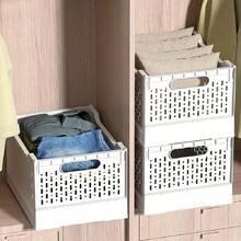 1pc White Wardrobe Storage Rack, Stackable Drawer Storage Rack, Foldable Storage Box, Suitable For Drawer Dividers In Closets, Cabinets, Food Storage Rooms, Laundry Rooms And Study Rooms - White - View 4