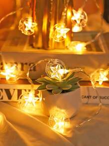 1 st 1.5/3/6M schattige ster en maan decoratieve lichtsnoer, batterijvoeding binnen Ramadan decoratie ster lichtsnoer, kamerdecoratie, slaapkamerdecoratie, muurdecoratie lichtsnoer, Eid Al-Fitr Eid Al Adha decor maanlichten