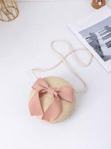 Children's Woven Straw Crossbody Bag For Beach - Beige - View 3