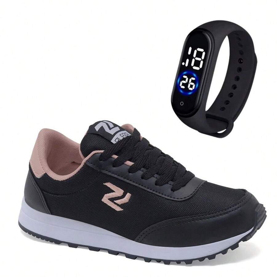 Women Wedge Sneakers - 黑色 - 查看 1
