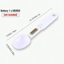 1pc Accurate Digital Kitchen Scale - White & Black, With 500g/0.1g Lcd Display, For Measuring Food, Flour, Milk, Coffee - White - View 2