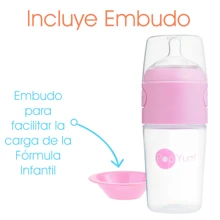POPYUM Biberón Anticólico para Bebé para Mezclar Fórmula 4 Pack Multi Etapa 5oz/150ml y 9oz/260ml - Rosa - Ver 7