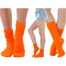 Calcetines por Encima de la Rodilla de Mujer - Naranja - Ver 3