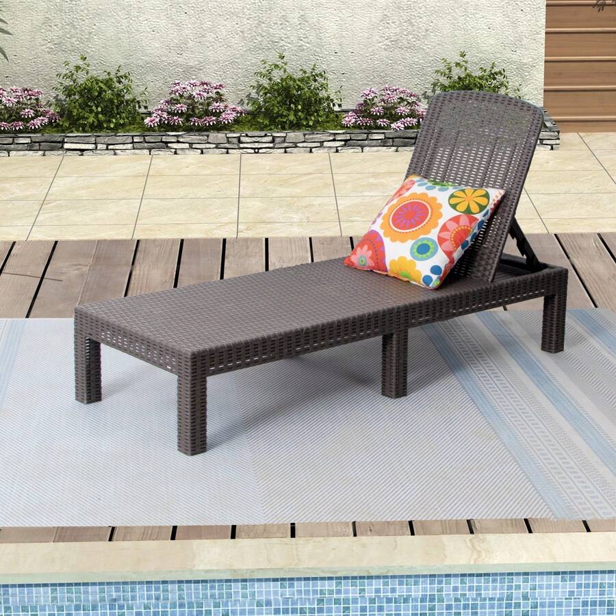 Outdoor Lounge Chair,Pool Chaise Lounge Waterproof Sunloungers,Mocha - Mocha - View 1