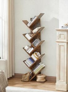 VASAGLE Librería en Forma de Árbol, Estantería de Libros de 9 Niveles, Estantería para CDs y DVDs, Estantería de Pie, para Salón, Estudio, Oficina, Habitación Infantil, Marrón Rústico - Marrón - Ver 3