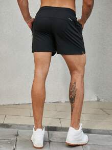 1pc Boyfriend Style Men Casual Quick-Dry Sports Shorts (Black)