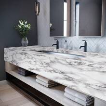 1 Roll PVC Waterproof Self-Adhesive Marble Wallpaper Removable Decorative Vinyl Film - Beige - View 8