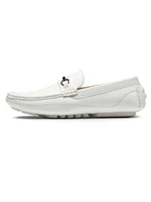 Men's Soft Sole Penny Loafers Slip On Comfort Driving Shoes Business Formal Shoes - trắng - Xem 5