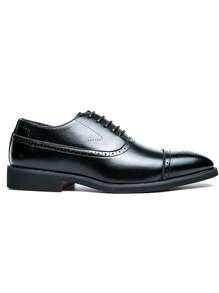 Men'S Formal/Casual/Business/Work/Drive/Chelsea Leather Shoes In Black For Various Occasions, Large Size - Black - View 2