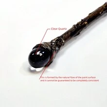 1pc Crystal Wand With Natural Crystal Clusters, Halloween Prop, Crystal Staff,  Staff, Magic Staff, Healing Crystal Wand, Ritual Wand, Crystal Craft, Ceremonial Tool, Gold Ripple Painted Staff, Purifying Crystal, Character Prop, Dress-Up Prop - Rose Quartz - View 8