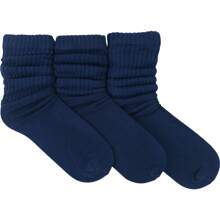 ToBeInStyle Pack Of 3 Of Colorful Unisex Fashion Slouch Socks - Navy - View 7