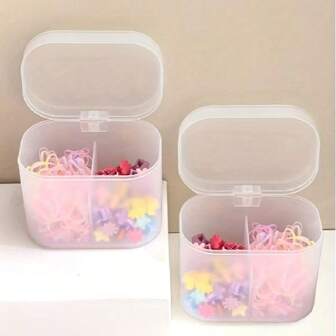 1pc Double Grid Jewelry Storage Box, Household Hair Accessories Storage Case, Multifunctional Storage Organizer For Hair Accessories Sundries Hair Clips Makeup Organizer