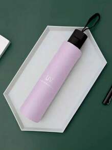 旅行雨傘,緊湊型防水防紫外線折疊傘,手動開關,防曬輕巧,防風抗紫外線 - 粉色 - 查看 2