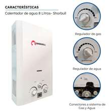 Calentador Shorbull  Agua 8 Litros Gas - Blanco - Ver 3