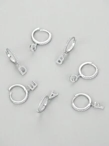 1pc English Letters A-Z 925 Sterling Silver Hoop Earrings For Women Girls Party ,Wedding Jewelry Gift