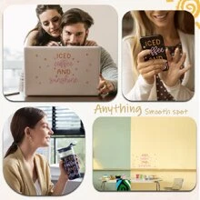 1個咖啡圖案設計uv Dtf杯套,適用於16盎司玻璃杯,uv Dtf杯套,杯子套,適用於玻璃杯的玻璃貼紙,杯子膠貼,uv轉印杯貼防水貼紙,瓶子貼紙,黏貼紙- - 藕粉色 - 查看 8