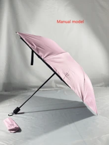 旅行雨傘,緊湊型防水防紫外線折疊傘,手動開關,防曬輕巧,防風抗紫外線 - 粉色 - 查看 4