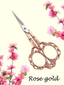 1 Pieza Tijeras Vintage De 4.6 Pulgadas Con Diseño De Flor De Ciruelo Para Recortar Cejas Hermosas