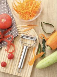 Rallador y Pelador 2 en 1 de fruta de acero inoxidable - Plateado - Ver 3