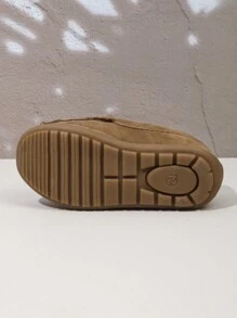 1 Paar Kinder Handgemacht Lederimitat, leichte, wasserfeste, rutschfeste, runde Spitze, flache Lässig-Loafer, geeignet für den Frühling