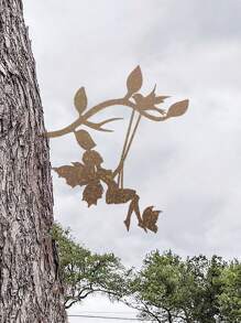 1 件仙女金屬花園樁,帶有鳥類藝術作品,戶外庭院、門廊、天篷裝飾,送給家人和朋友的獨特禮物,天然花園樁 - 銅色 - 查看 3