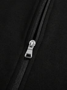 2 Stück/Set Tween Jungen Lässig Workout einfarbiger Fleece Buchstabe J Muster Hoodie Sweatshirt und einfarbige Jogginghose Set, hohe Kosten-Leistungs-Effizienz, geeignet für Pendeln, Schule, täglichen Lässig-Stil, Campus-Ausflüge - Schwarz - Übersicht 7