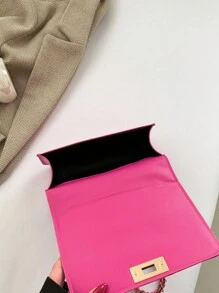 Mini Quilted Chain Crossbody Bag - Hot Pink - View 8